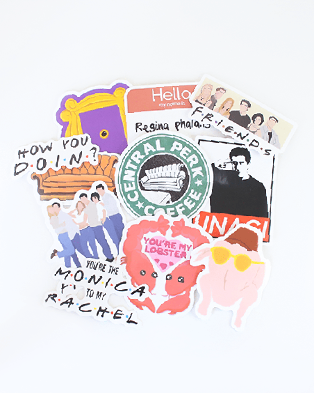 Friends Inspired Stickers - 6 Assorted Friends Inspired Stickers - Mystery Sticker Pack