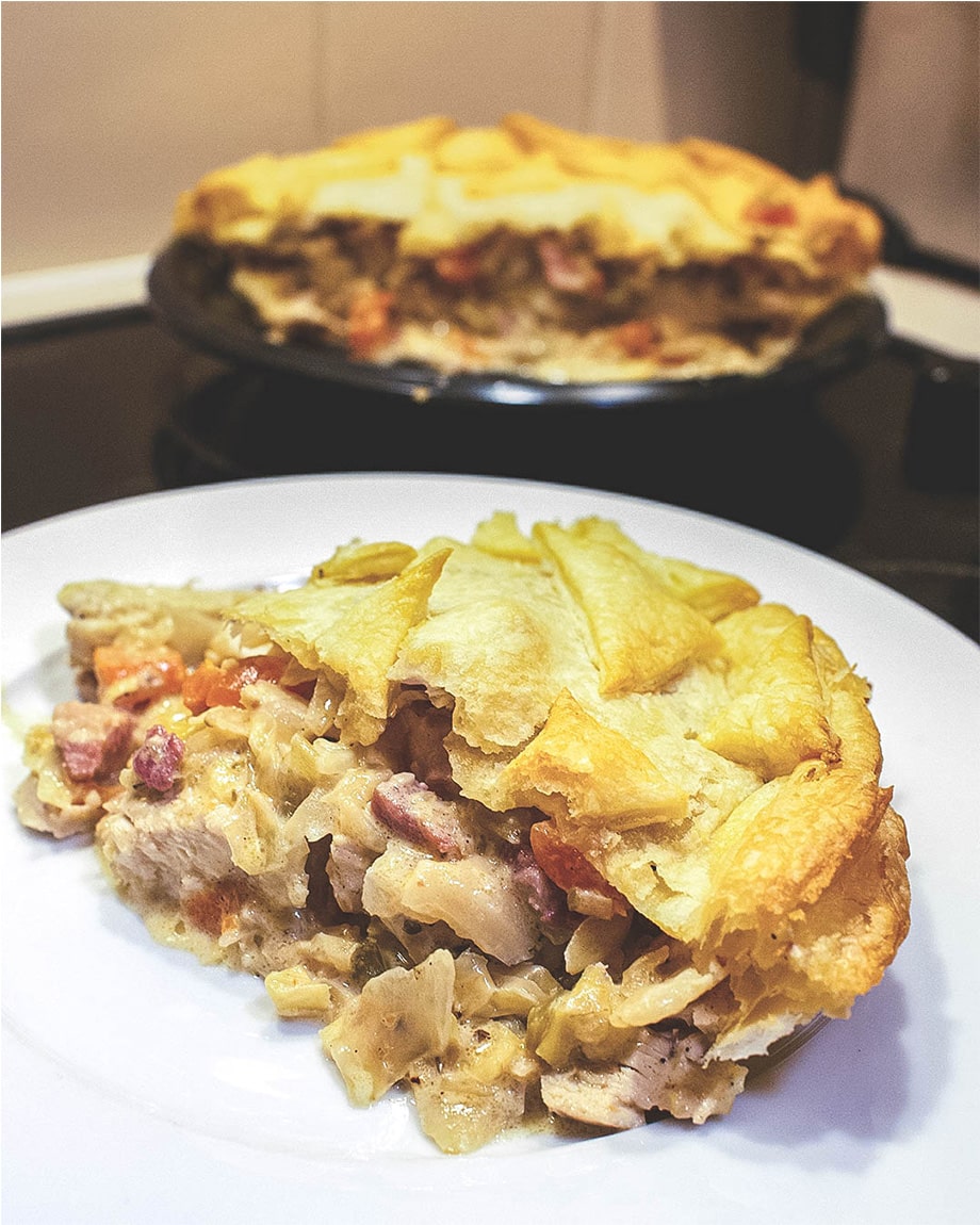 Chicken and Bacon Pie With Puff Pastry Recipe - Chicken and Bacon Pie