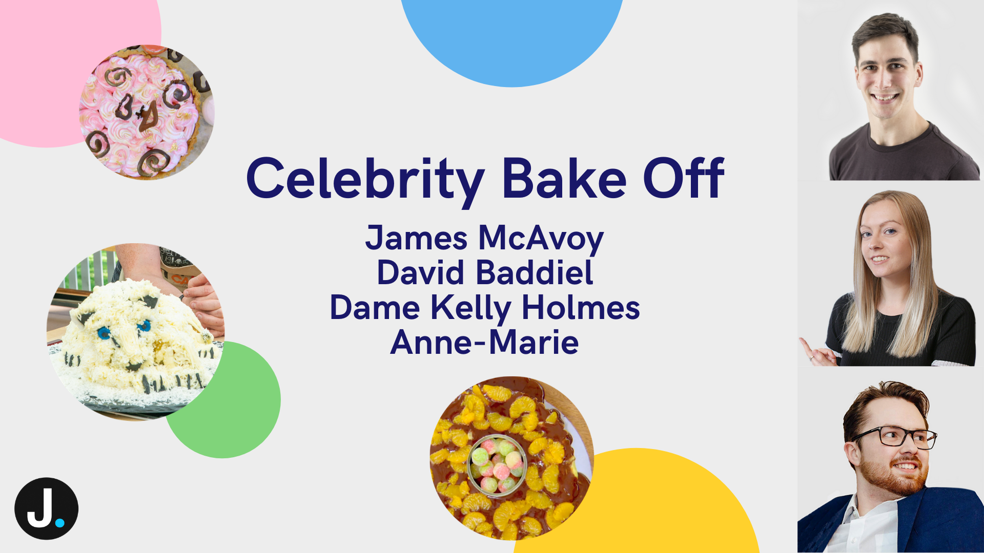 James McAvoy, David Baddiel, Kelly Holmes &amp; Anne-Marie on The Great Celebrity Bake Off - James McAvoy Bake Off