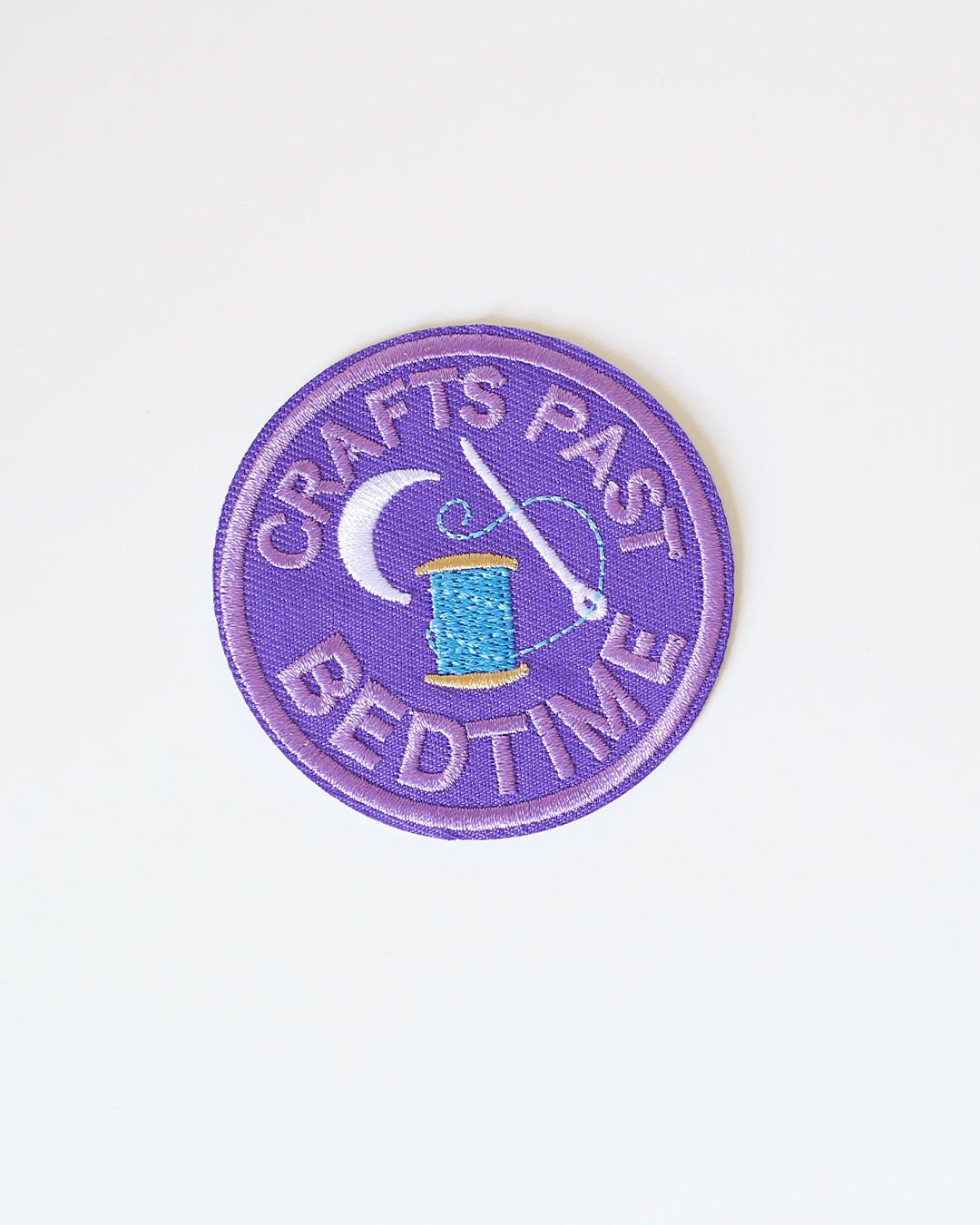 Crafts Past Bedtime Patch Embroidered Iron On Clothes Patch - Crafts Past Bedtime Patch