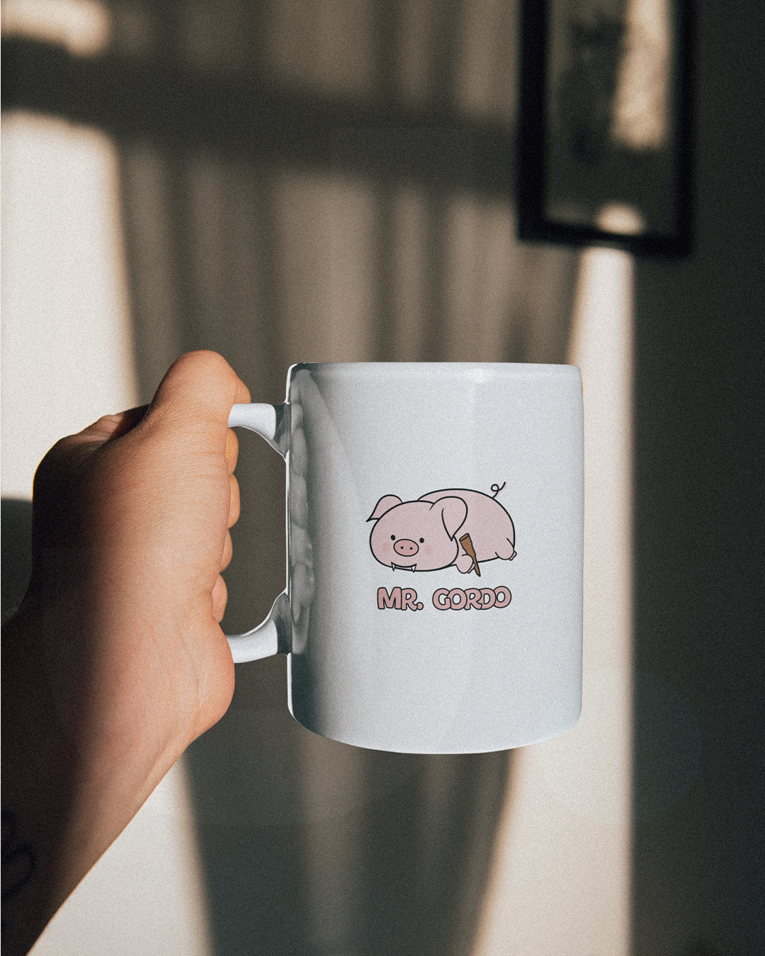 Mr Gordo Buffy The Vampire Slayer Inspired Mug - Cute Kawaii Pig Mr Gordo Mug - Buffy The Vampire Slayer Inspired Mug - Buffy Mr Gordo Mug