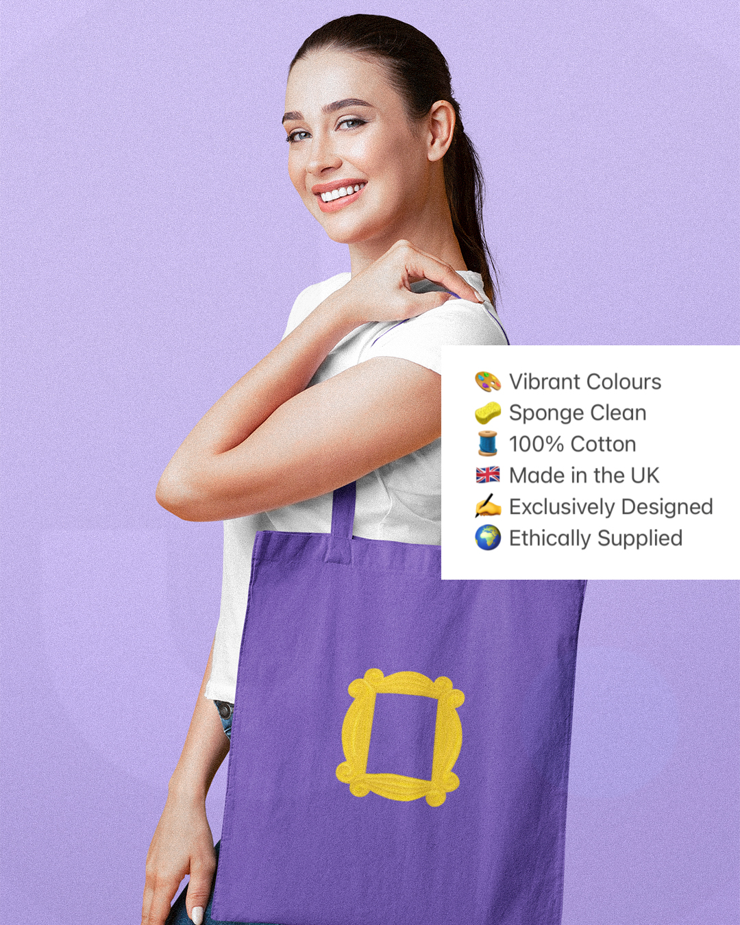 Friends Monica Frame Tote Bag - Friends Inspired Monica's Yellow Door Frame Tote Bag - Friends Door Frame Tote Bag