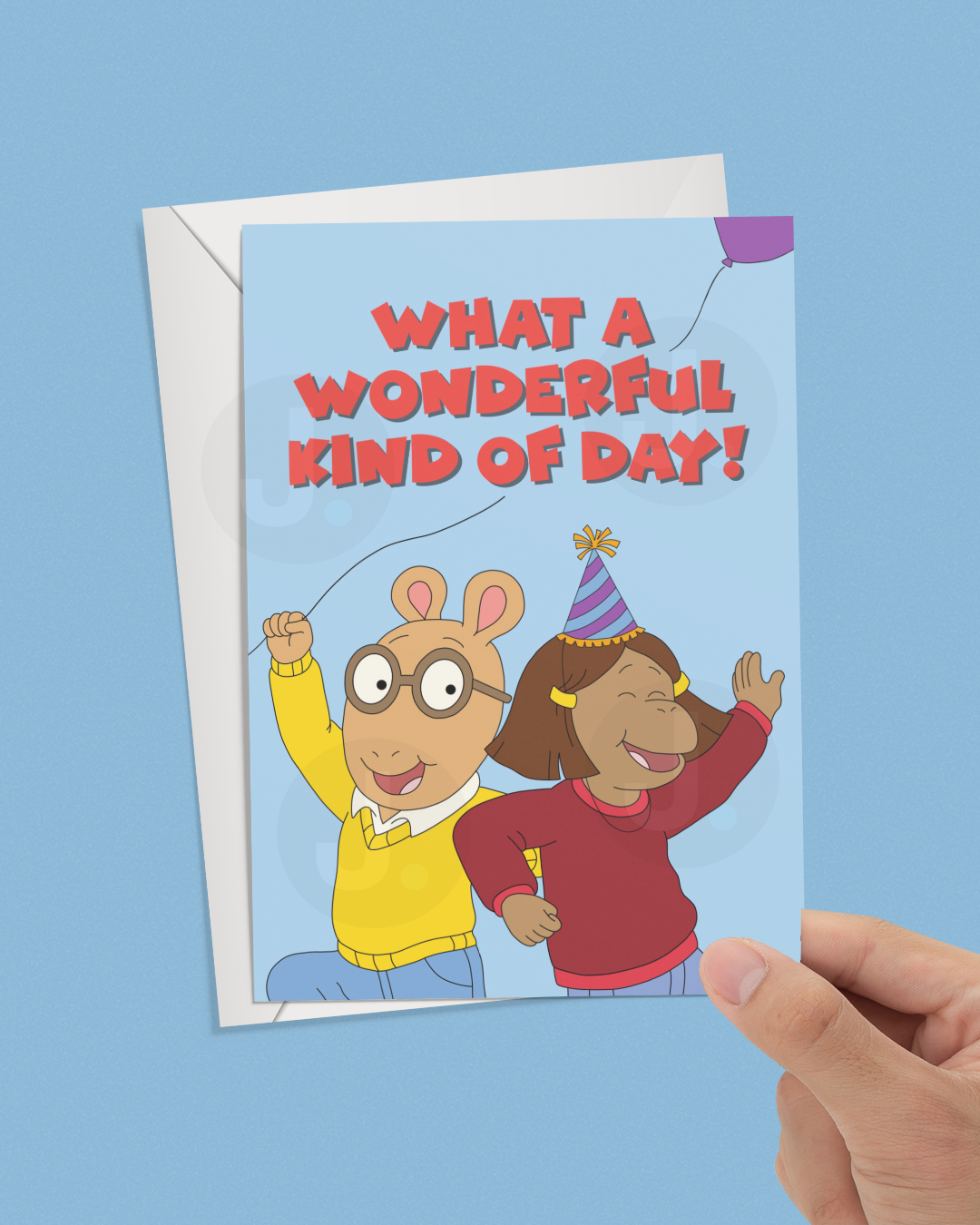 Have A Wonderful Kind Of Day! Card -1990s Cartoon Arthur Inspired Birthday Card - Arthur Inspired Birthday Card