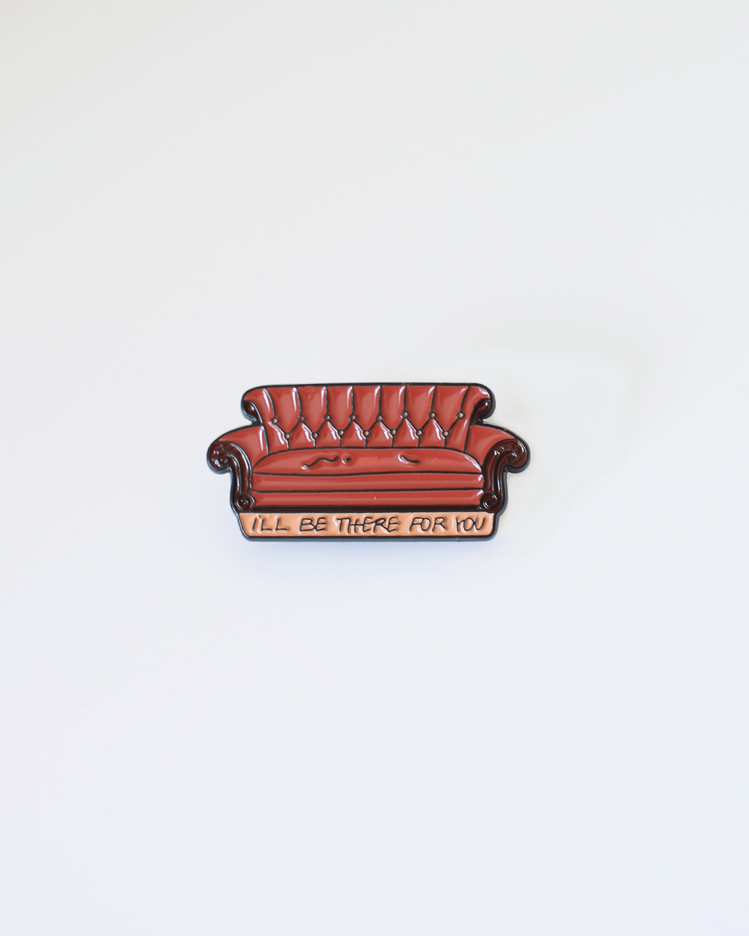I'll Be There For You Friends Inspired Pin Badge - Central Perk Orange Sofa - Friends Inspired Pin Badge