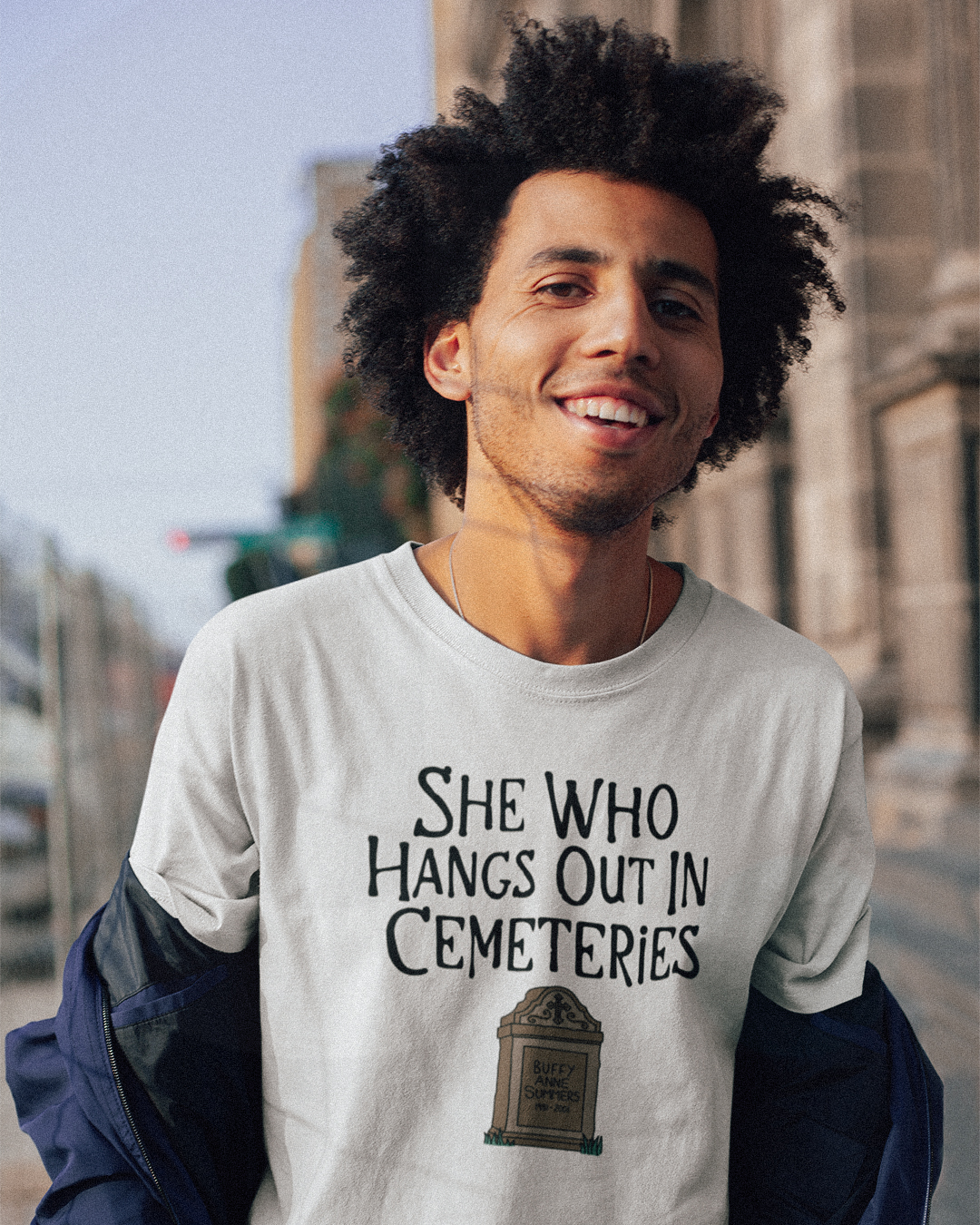 She Who Hangs Out In Cemeteries T-Shirt - Buffy The Vampire Slayer Inspired T-Shirt - Slayer T-Shirt - She Who Hangs Out In Cemeteries Buffy Inspired T-Shirt