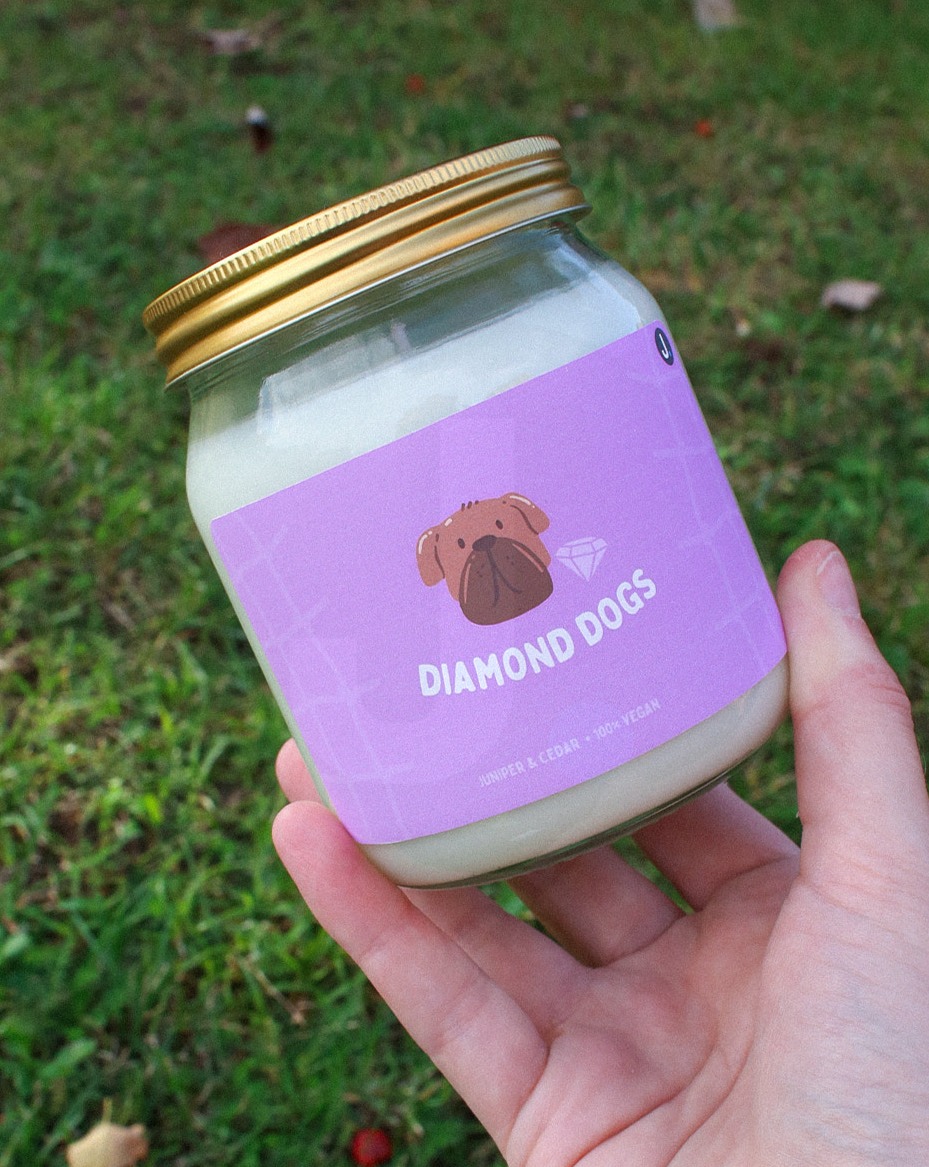 Diamond Dogs Candle (Juniper & Cedar) - Ted Lasso Inspired Candle - Ted Lasso Candle