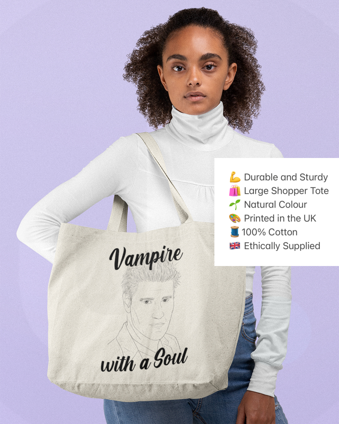 Vampire With A Soul Buffy The Vampire Slayer Inspired Tote Bag - Vampire With A Soul Tote Bag - Buffy The Vampire Slayer Inspired Tote Bag - Buffy Angel Tote Bag Shopper