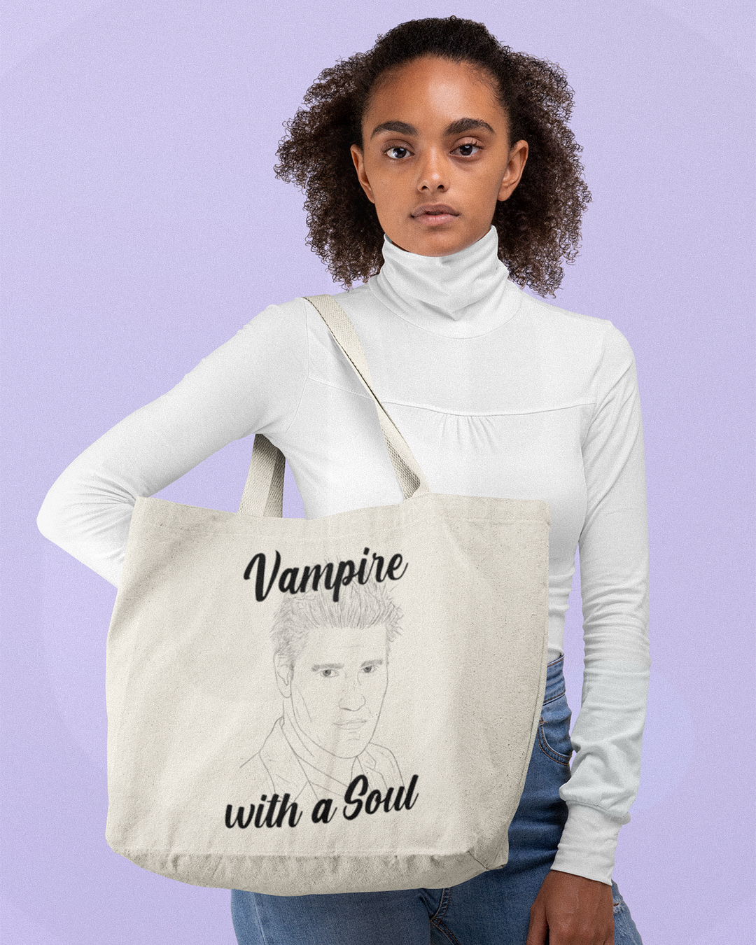 Vampire With A Soul Tote Bag - Buffy The Vampire Slayer Inspired Tote Bag - Buffy Angel Tote Bag Shopper - Vampire With A Soul Buffy The Vampire Slayer Inspired Tote Bag