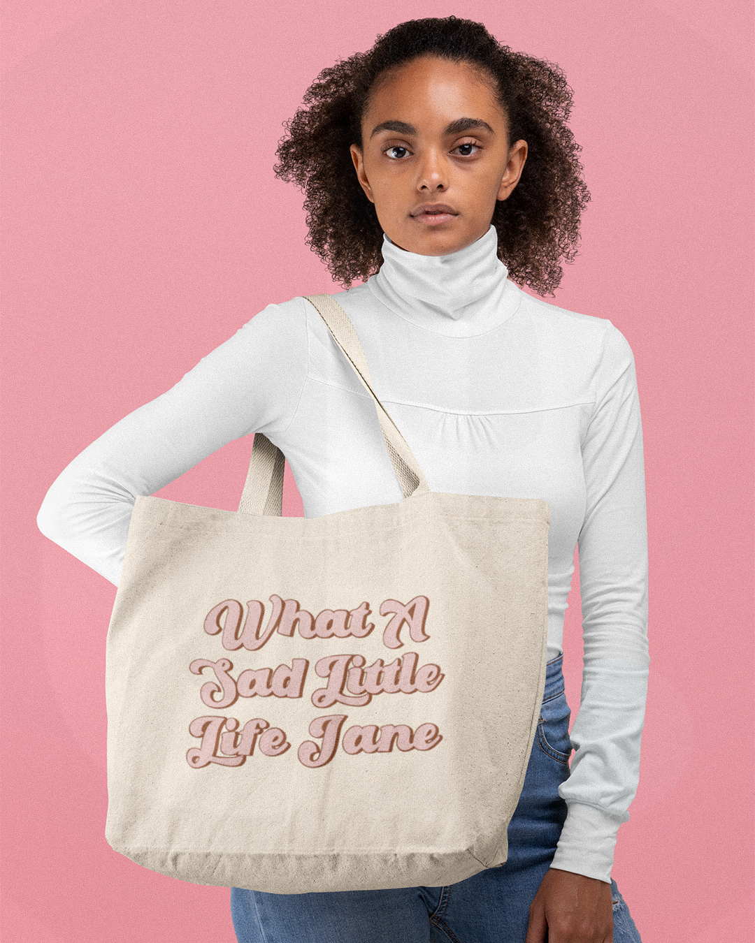 What A Sad Little Life Jane Tote Bag - Come Dine With Me Inspired Tote Bag - British Humour Shopper Tote Bag - What A Sad Little Life Jane (Come Dine With Me Inspired) Tote Bag