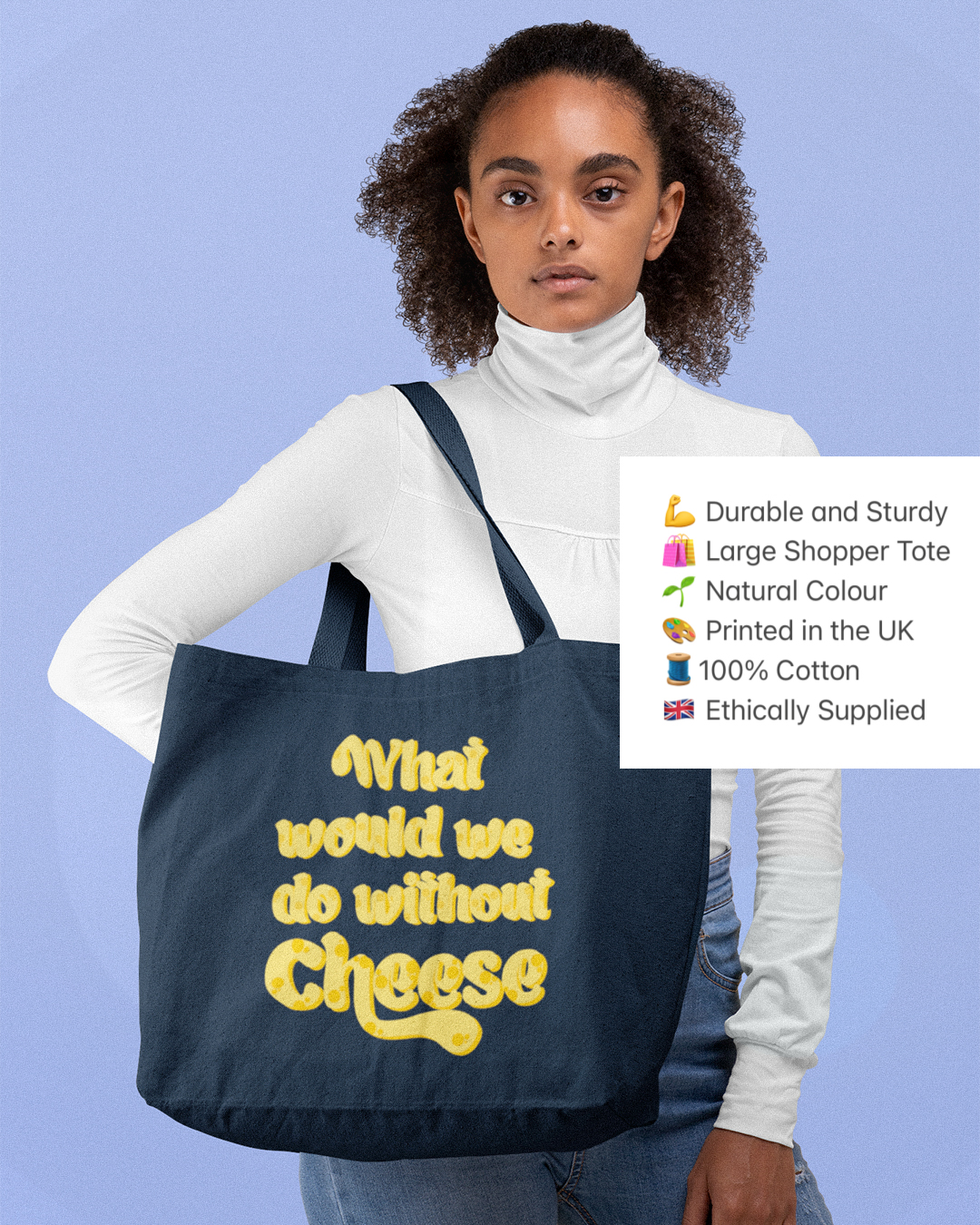 What Would We Do Without Cheese Tote Bag - What Would We Do Without Cheese? Tote Bag - Funny Cheese Lovers Shopper Tote Bag