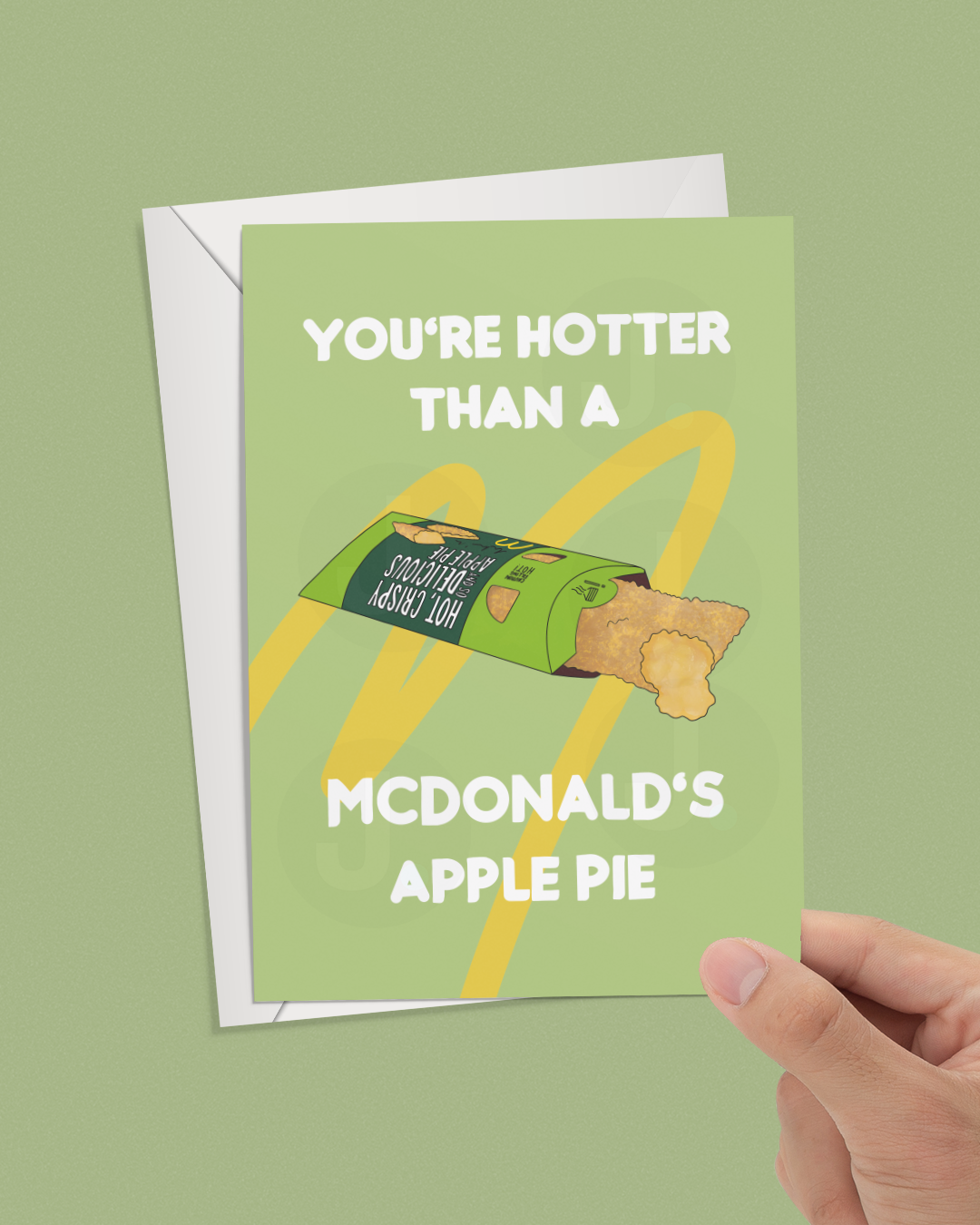 Funny Boyfriend Girlfriend Card - You’re Hotter Than A McDonald’s Apple Pie Card - Funny Valentine’s Day Card Boyfriend Girlfriend Card
