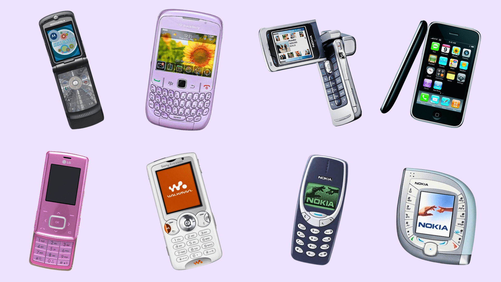 reviewing iconic 2000's cell phones! *razr, blackberry, etc.* 