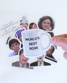 6 Assorted The Office Inspired Stickers - Mystery Sticker Pack - Paper Stickers
