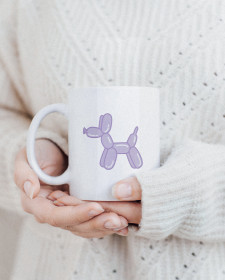 Balloon Dog Mug - Lilac and Mint Balloon Animals Dog Mug - Balloon Dog Mug