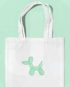 Balloon Dog Tote Bag - Lilac and Mint Balloon Animals Dog Tote Bag - Balloon Dog Tote Bag