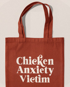 Chicken Anxiety Victim Tote Bag - Funny Tote Bags - Chicken Anxiety - Chicken Anxiety Victim Tote Bag
