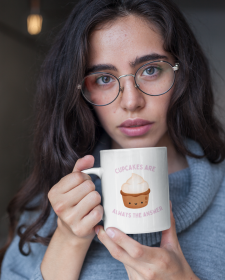 Cupcakes Are Always The Answer Mug - Cute Chocolatey Cupcake Mug - Cupcake Mug