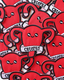 Cuterus Feminist Embroidered Iron On Clothes Patch - Uterus Pro Choice Reproductive Rights Patch - Cuterus Feminist Patch