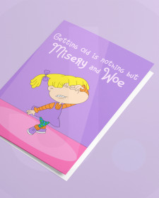 Getting Old Is Nothing But Misery And Woe Card - 1990s Cartoon Rugrats Inspired Birthday Card - 1990s Cartoon Inspired Card