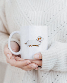 Halloween Sausage Dog Mug - Spooky Season Dachshund Halloween Costume Ghost Dog Mug - Halloween Sausage Dog Mug