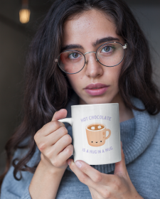 Hot Chocolate Is A Hug In A Mug Mug - Cute Hot Chocolate Mug Cocoa Mug - Hot Chocolate Mug