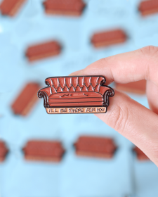 "I'll Be There For You" Central Perk Orange Sofa Friends Inspired Enamel Pin Badge - Friends Enamel Pin Badge