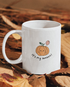 It's My Season Cute Pumpkin Kawaii Halloween Mug - Kawaii Pumpkin Spooky Season Mug - It's My Season Cute Pumpkin Halloween Mug