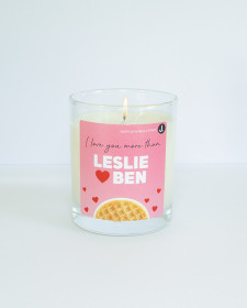 I Love You More Than Leslie Loves Ben - Waffles &amp; Maple Syrup Scented Soy Candle - Waffles Scented Candle