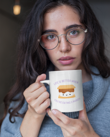 Life Is Better When You're Eating S'mores Mug - Cute Chocolatey S'mores Mug - Chocolate S'mores Mug