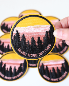 Make More Detours Patch - Van Life Travel Embroidered Iron On Clothes Patch - Van Life Clothes Patch