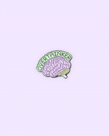 Overthinker Anxiety Brain Enamel Pin Badge - Overthinker Pin Badge