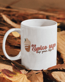 Spice Up Your Life Mug - Spooky Season Skeleton's Hand Pumpkin Spiced Latte Mug - Halloween Pumpkin Spiced Latte Mug - Spice Up Your Life Pumpkin Spiced Latte Mug
