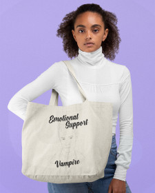 Spike Is My Emotional Support Vampire Tote Bag - Buffy The Vampire Slayer Inspired Tote Bag - Buffy Spike Inspired Shopper Tote Bag - Spike Is My Emotional Support Vampire Buff Inspired Tote Bag