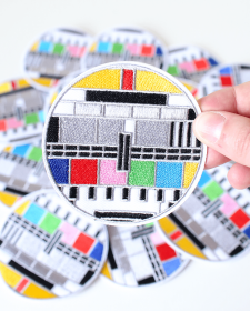Television Test Card Patch - Embroidered Iron On Clothes Patch - Television Test Card Patch