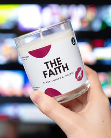 The Faith Candle - Black Cherry and Incense Scented Soy Candle - Cherry Scented Candles - Cherry Scented Candles